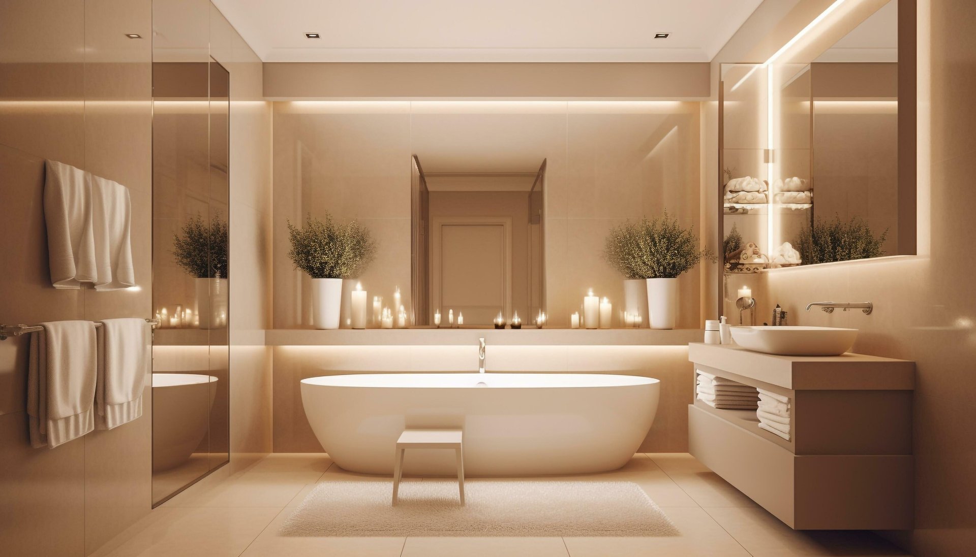 Bathroom with one shower cabin OR bath deep cleaning