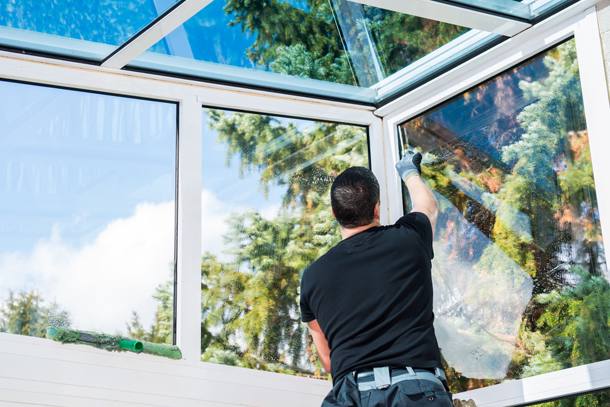 Conservatory window cleaning. (Interior and exterior)
